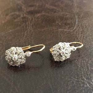 Small white gold diamond earrings